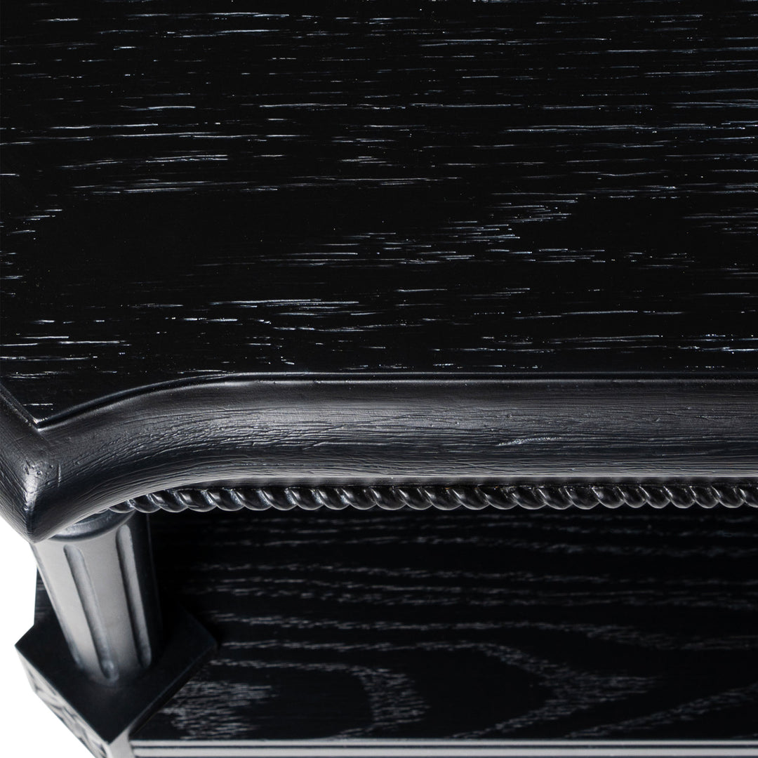 Maven Lane Pullman Traditional Square Wooden Side Table, Black, Set of 3 - VMInnovations