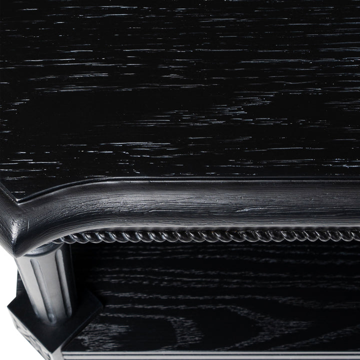 Maven Lane Pullman Traditional Square Wooden Side Table, Black, Set of 3 - VMInnovations