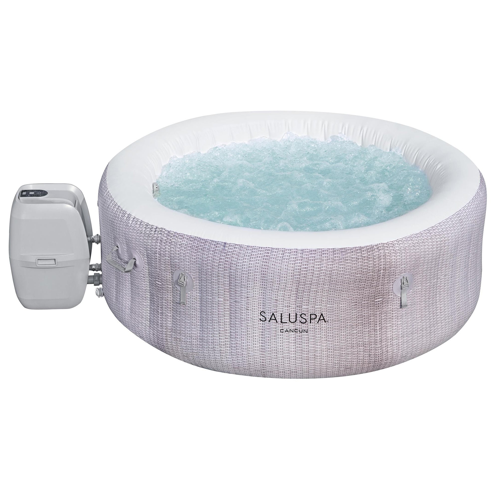 Bestway Cancun SaluSpa Hot Tub Spa & EnergySense Thermal Protective Cover, Gray