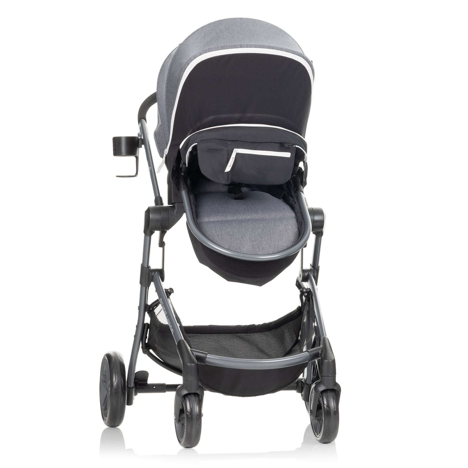 Evenflo Pivot Vizor Travel System with LiteMax Infant Car Seat, Chasse Black - VMInnovations