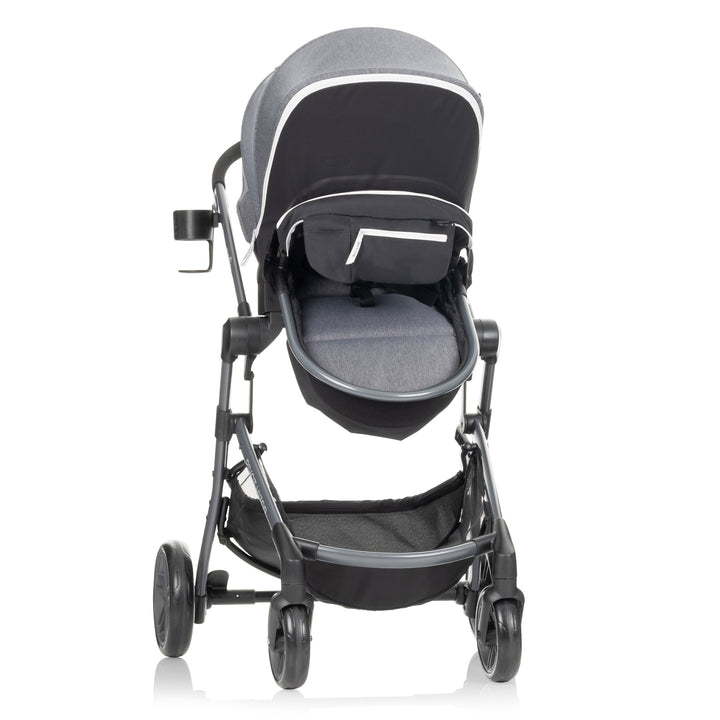 Evenflo Pivot Vizor Travel System with LiteMax Infant Car Seat, Chasse Black - VMInnovations