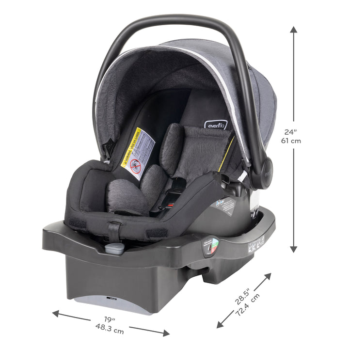 Evenflo Pivot Vizor Travel System with LiteMax Infant Car Seat, Chasse Black - VMInnovations