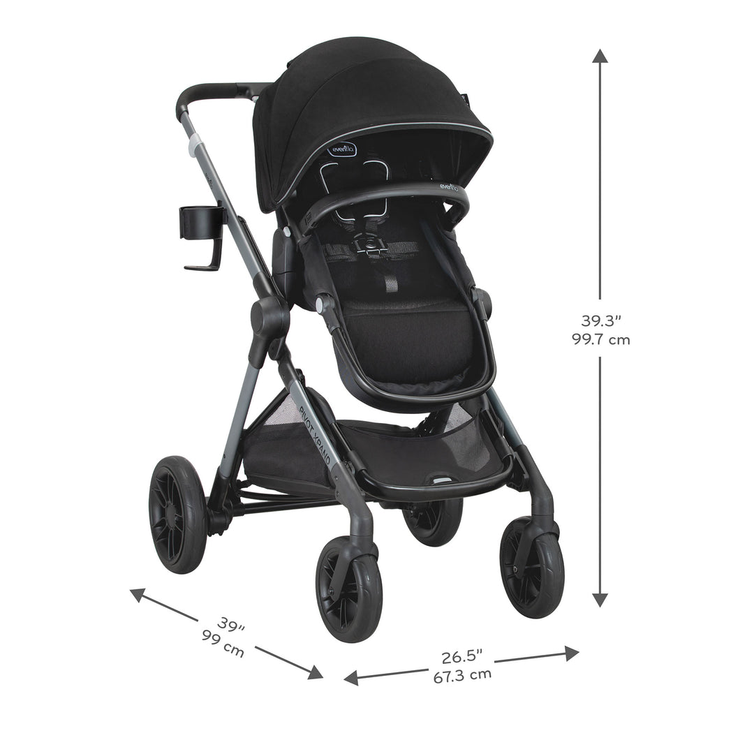 Evenflo Pivot Xpand Modular Travel System w/LiteMax Infant Car Seat, Sabino Gray - VMInnovations