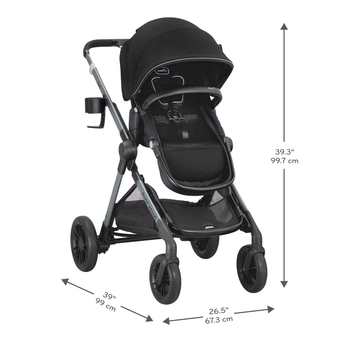 Evenflo Pivot Xpand Modular Travel System w/LiteMax Infant Car Seat, Sabino Gray - VMInnovations