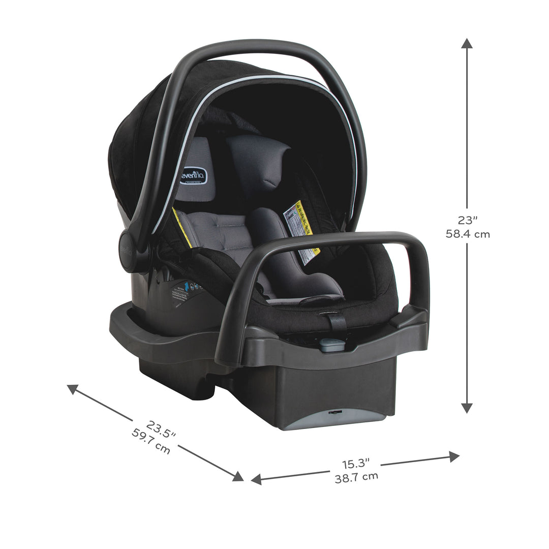Evenflo Pivot Xpand Modular Travel System w/LiteMax Infant Car Seat, Sabino Gray - VMInnovations