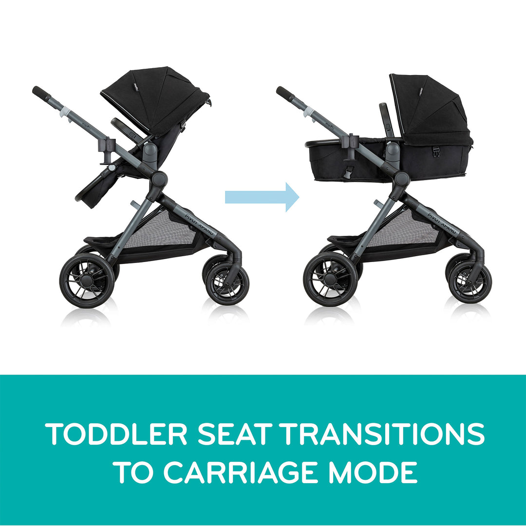 Evenflo Pivot Xpand Modular Travel System w/LiteMax Infant Car Seat, Sabino Gray - VMInnovations