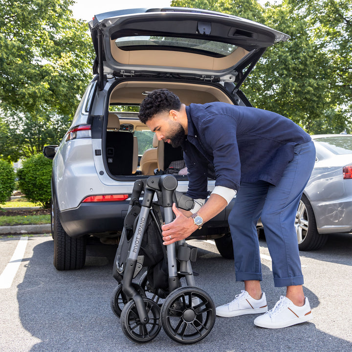 Evenflo Pivot Xpand Modular Travel System w/LiteMax Infant Car Seat, Sabino Gray - VMInnovations