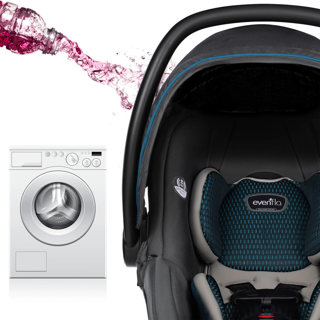 Evenflo LiteMax DLX Infant Car Seat w/SafeZone Load Leg Technology, Sawyer Gray - VMInnovations