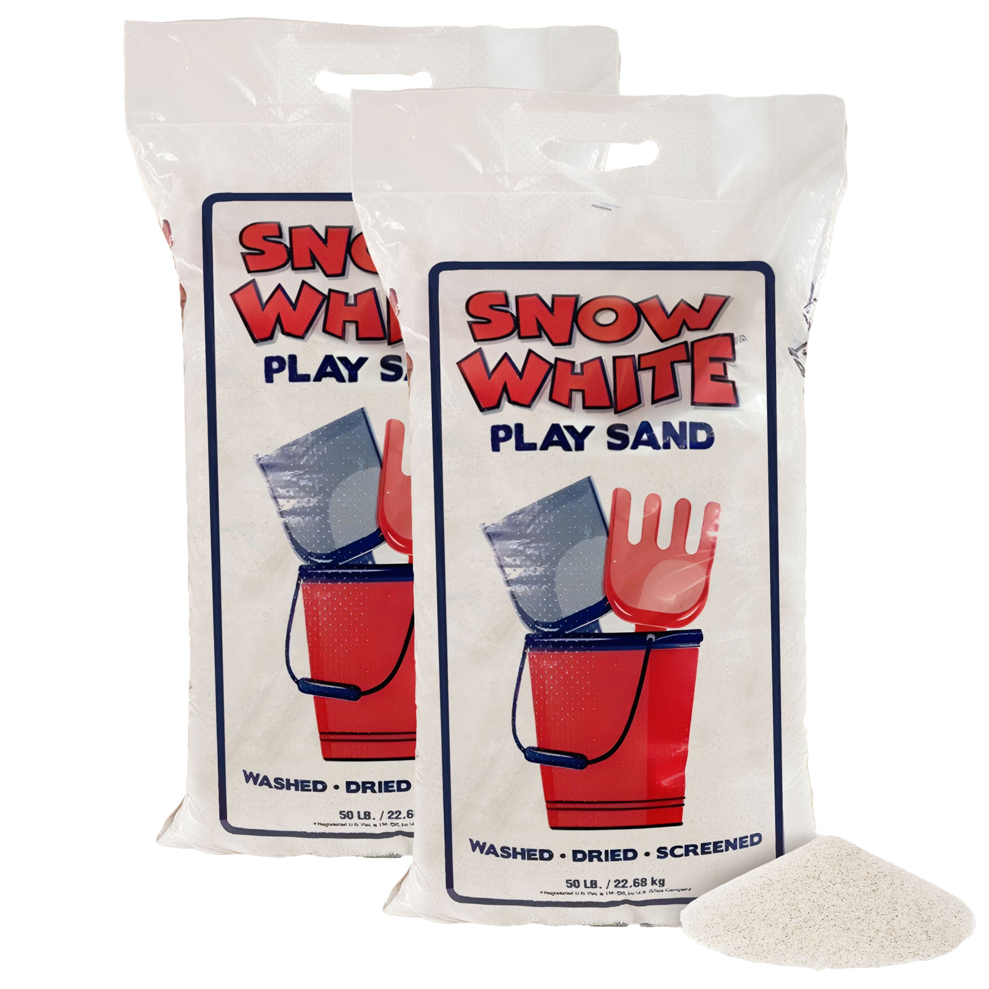 U.S. Silica Snow White Play Sand Sparkling White & Super Soft, 50 Pounds, 2 Pack - VMInnovations