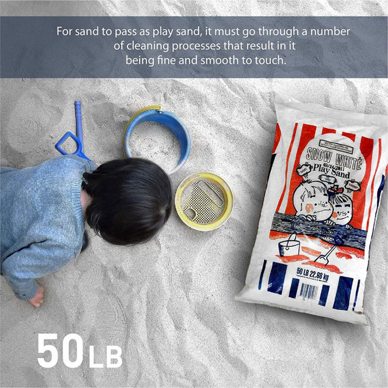 US Silica 50 Pound Bag Snow White Play Sand for Sand Tables, White (2 Pack)