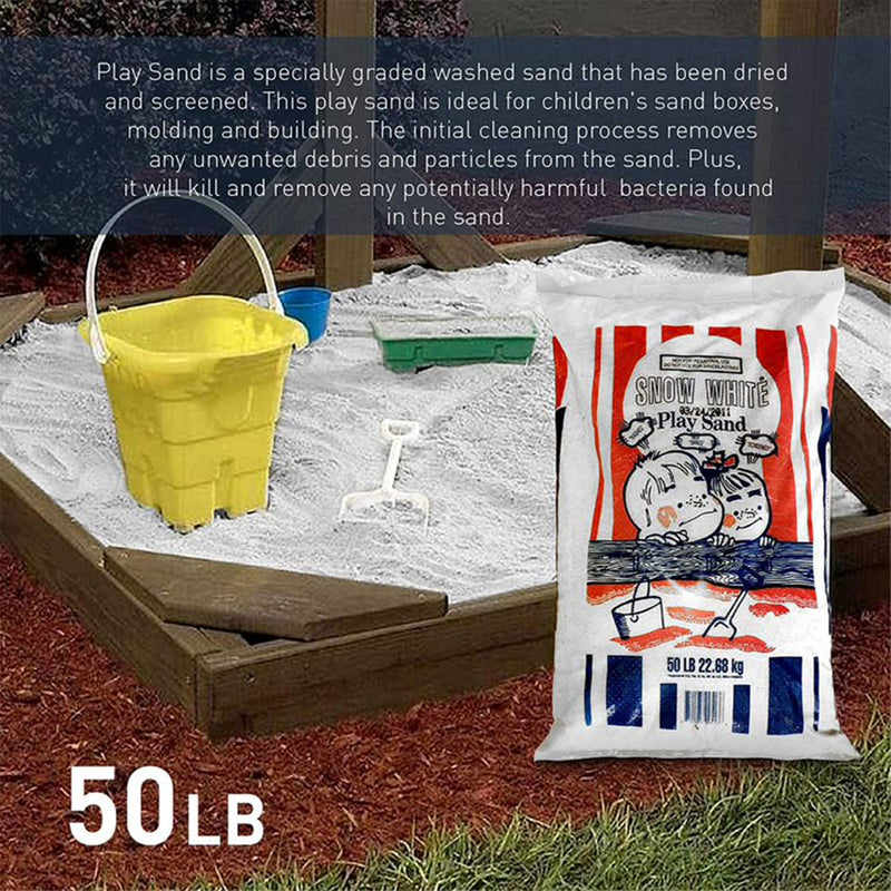 US Silica 50 Pound Bag Snow White Play Sand for Sand Tables, White (2 Pack)