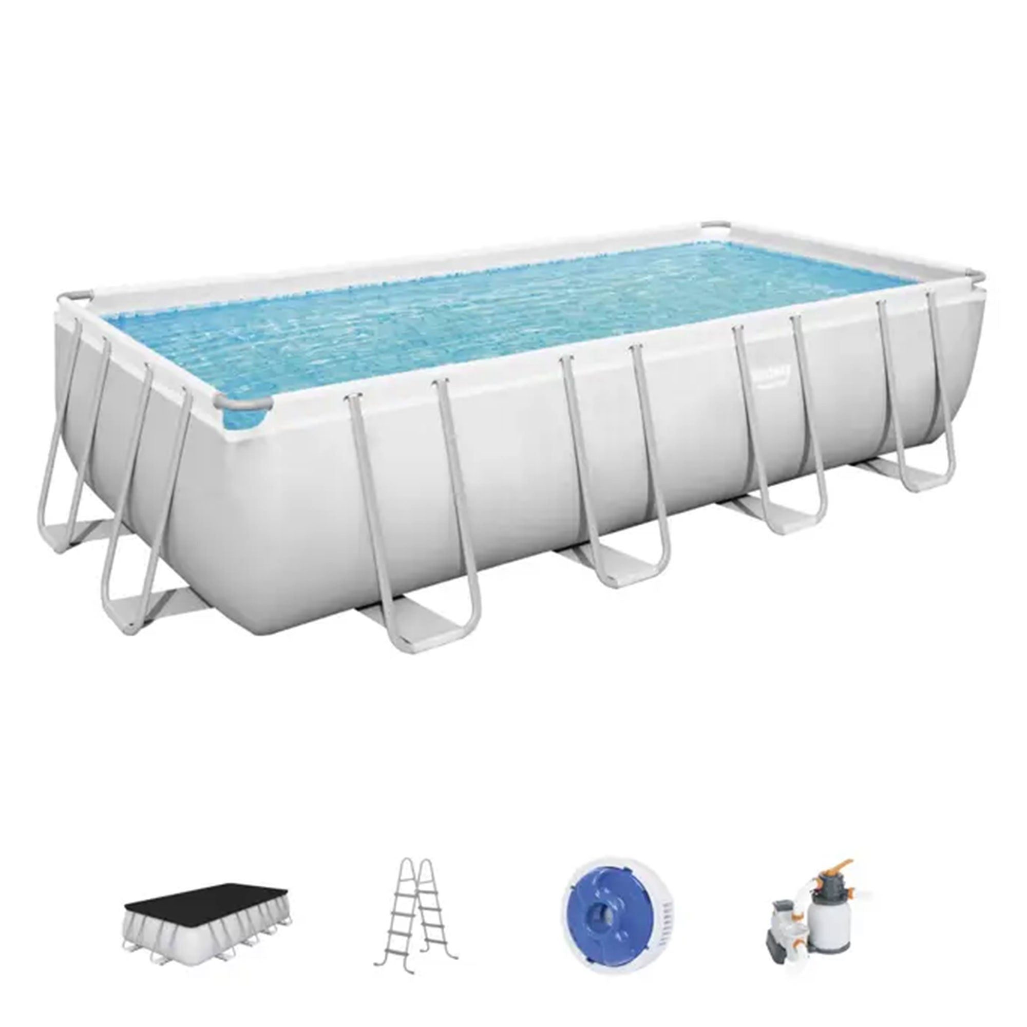 Bestway Flowclear UPF Canopy with Power Steel Above Ground Swimming Pool Set - VMInnovations