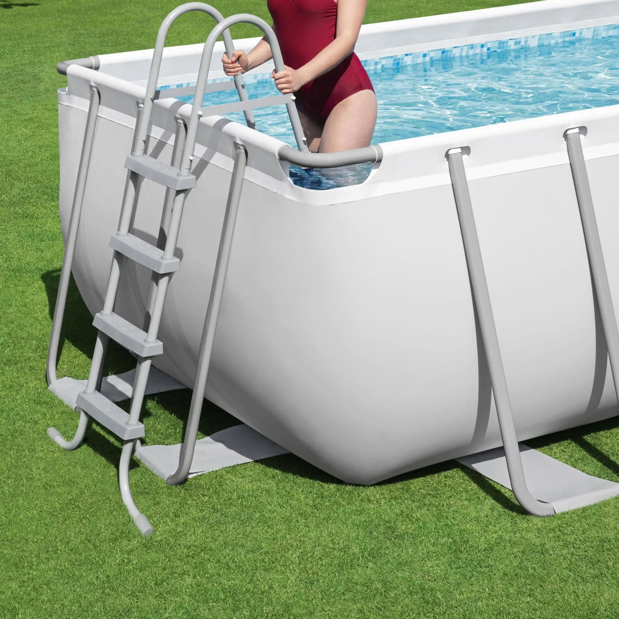 Bestway Flowclear UPF Canopy with Power Steel Above Ground Swimming Pool Set - VMInnovations