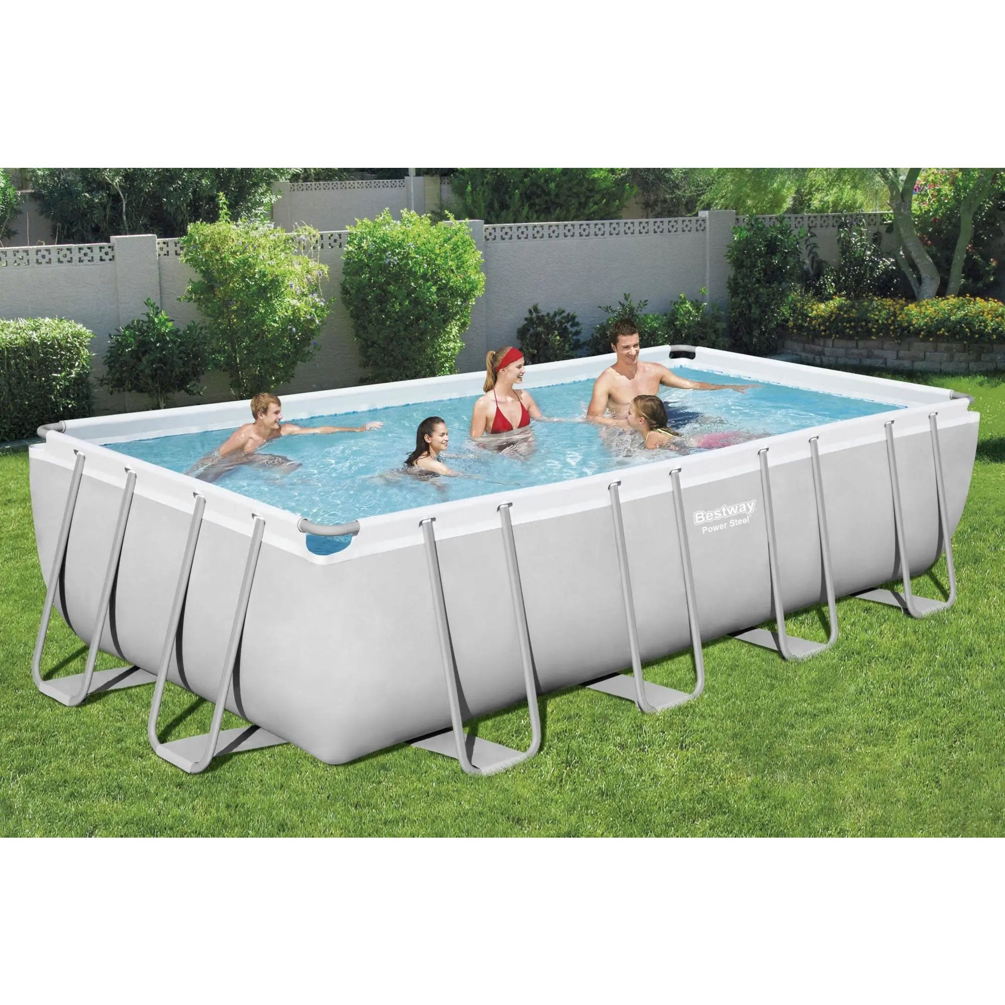 Bestway Flowclear UPF Canopy with Power Steel Above Ground Swimming Pool Set - VMInnovations