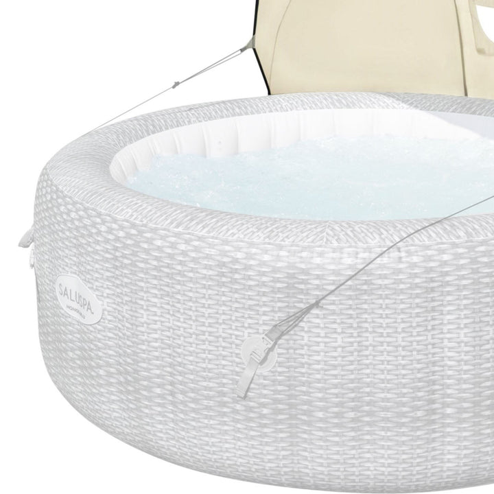 Bestway SaluSpa Sun Shade Canopy w/ Santorini SaluSpa Inflatable Outdoor Hot Tub - VMInnovations