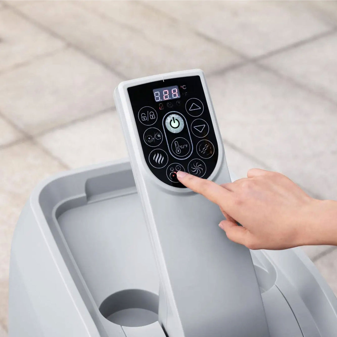 Bestway SaluSpa Sun Shade Canopy w/ Santorini SaluSpa Inflatable Outdoor Hot Tub - VMInnovations