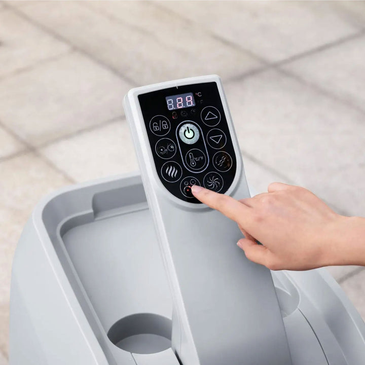 Bestway SaluSpa Sun Shade Canopy w/ Santorini SaluSpa Inflatable Outdoor Hot Tub - VMInnovations