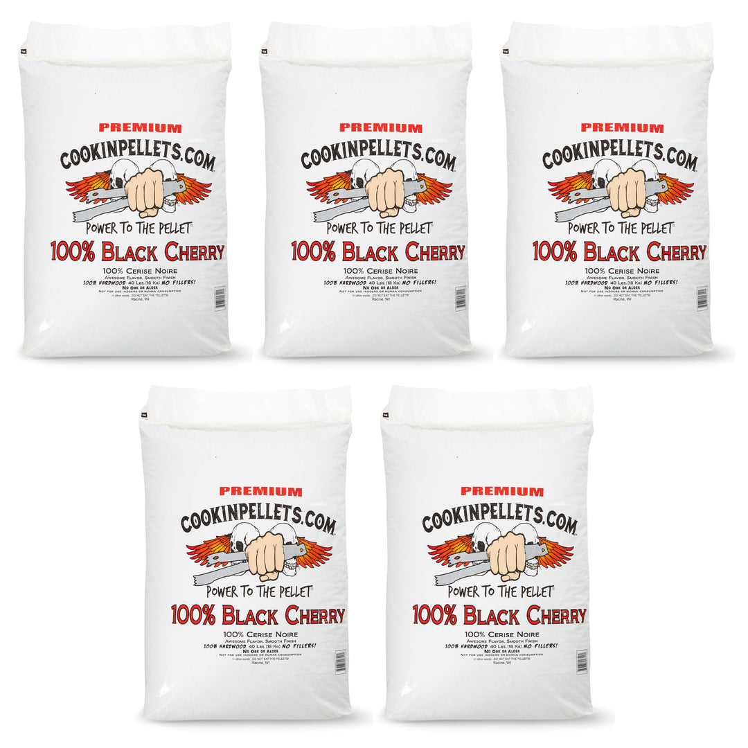 CookinPellets 40 Pound Black Cherry Grill Smoker Hardwood Wood Pellets (5 Pack) - VMInnovations