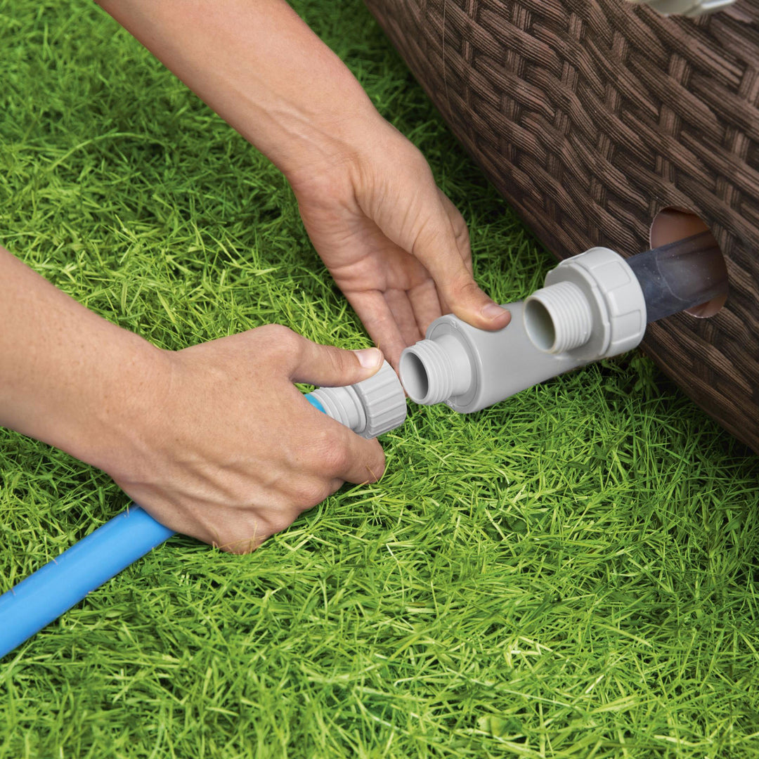 Bestway SaluSpa Sun Shade Canopy w/ St Mortiz SaluSpa Inflatable Outdoor Hot Tub - VMInnovations