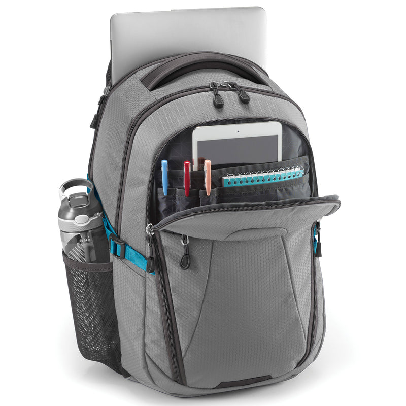 Fairlead Computer Laptop Travel Backpack with Zipper Closure, Gray (Open Box)