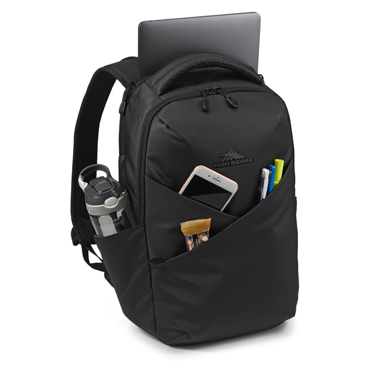 High Sierra Luna Polyester Storage Backpack with 360 Degree Reflectivity, Black