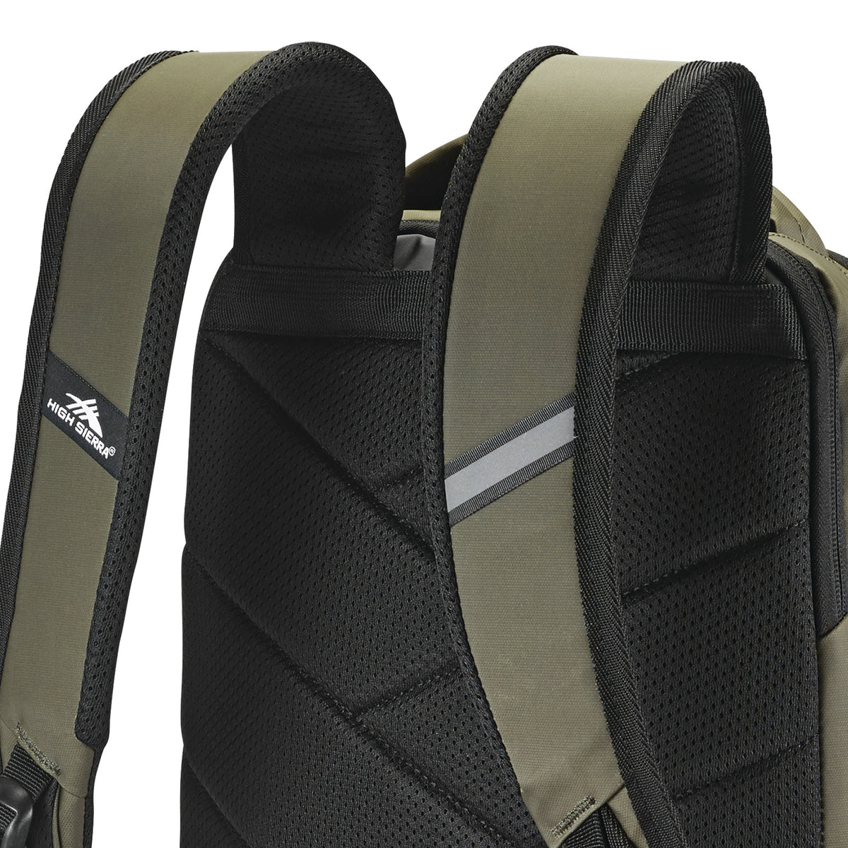 High Sierra Luna Polyester Storage Backpack with 360 Degree Reflectivity, Olive