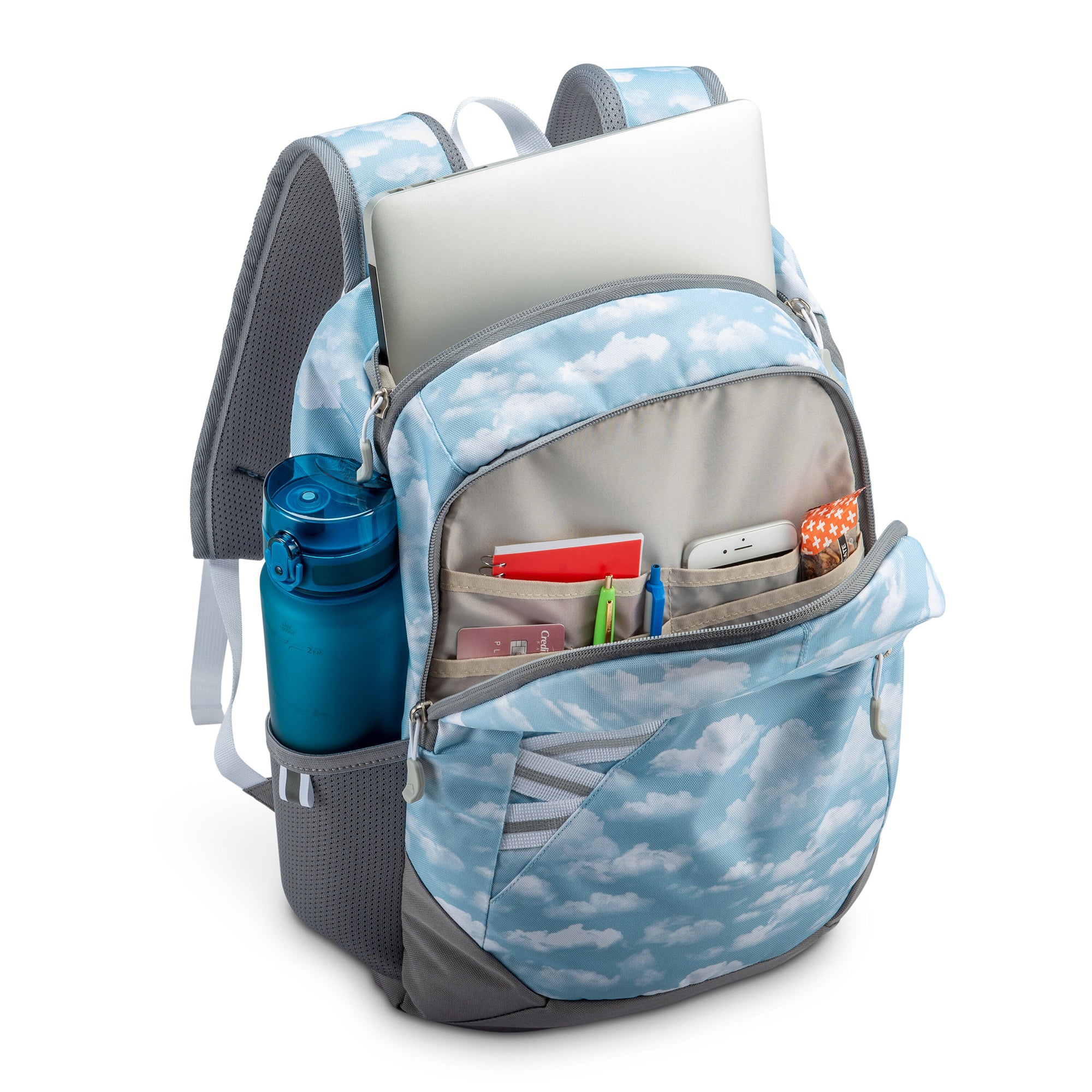 High Sierra Outburst 2.0 Carry On Backpack w/Padded Laptop/Tablet Sleeve, Clouds - VMInnovations