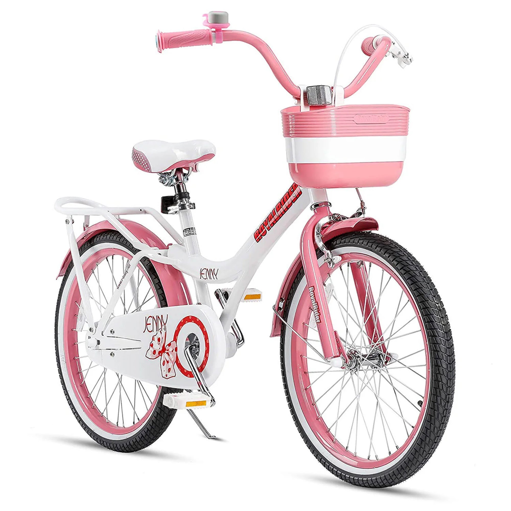 RoyalBaby Princess 20" Kids Bike w/ Kickstand, Basket & Bell, Pink EL (Open Box) - VMInnovations