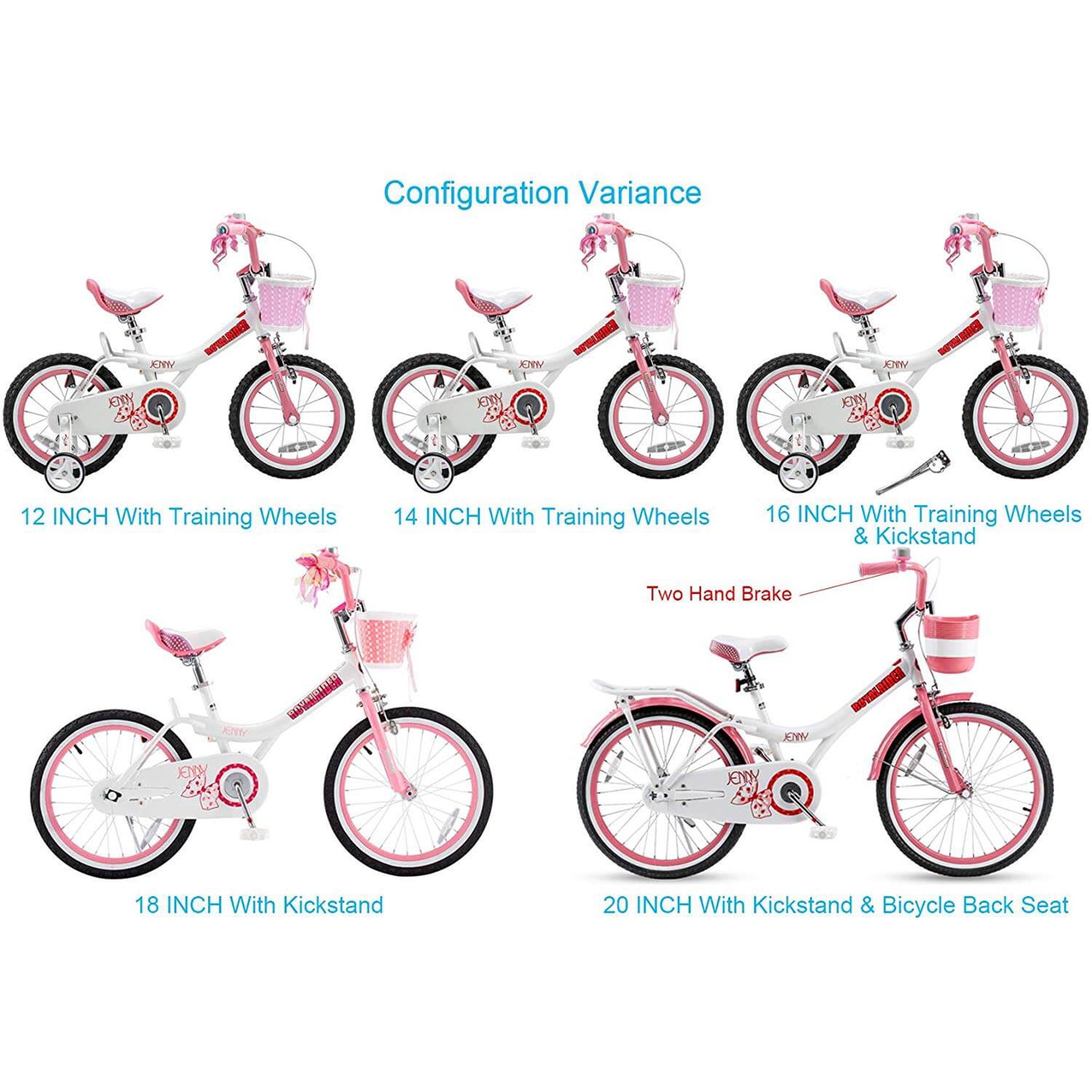 RoyalBaby Jenny Princess 20" Kids Bike w/Kickstand, Basket & Bell, Pink(Used) - VMInnovations