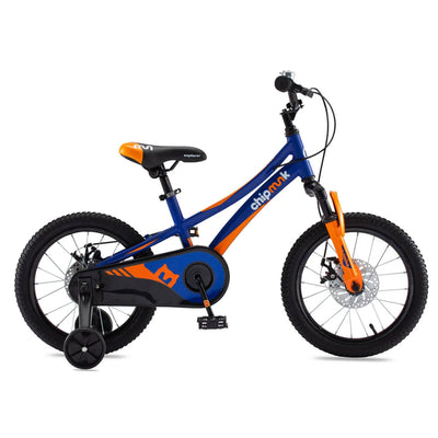 RoyalBaby Chipmunk Explorer 16" Kids Bike w/Training Wheels & Kickstand, Blue
