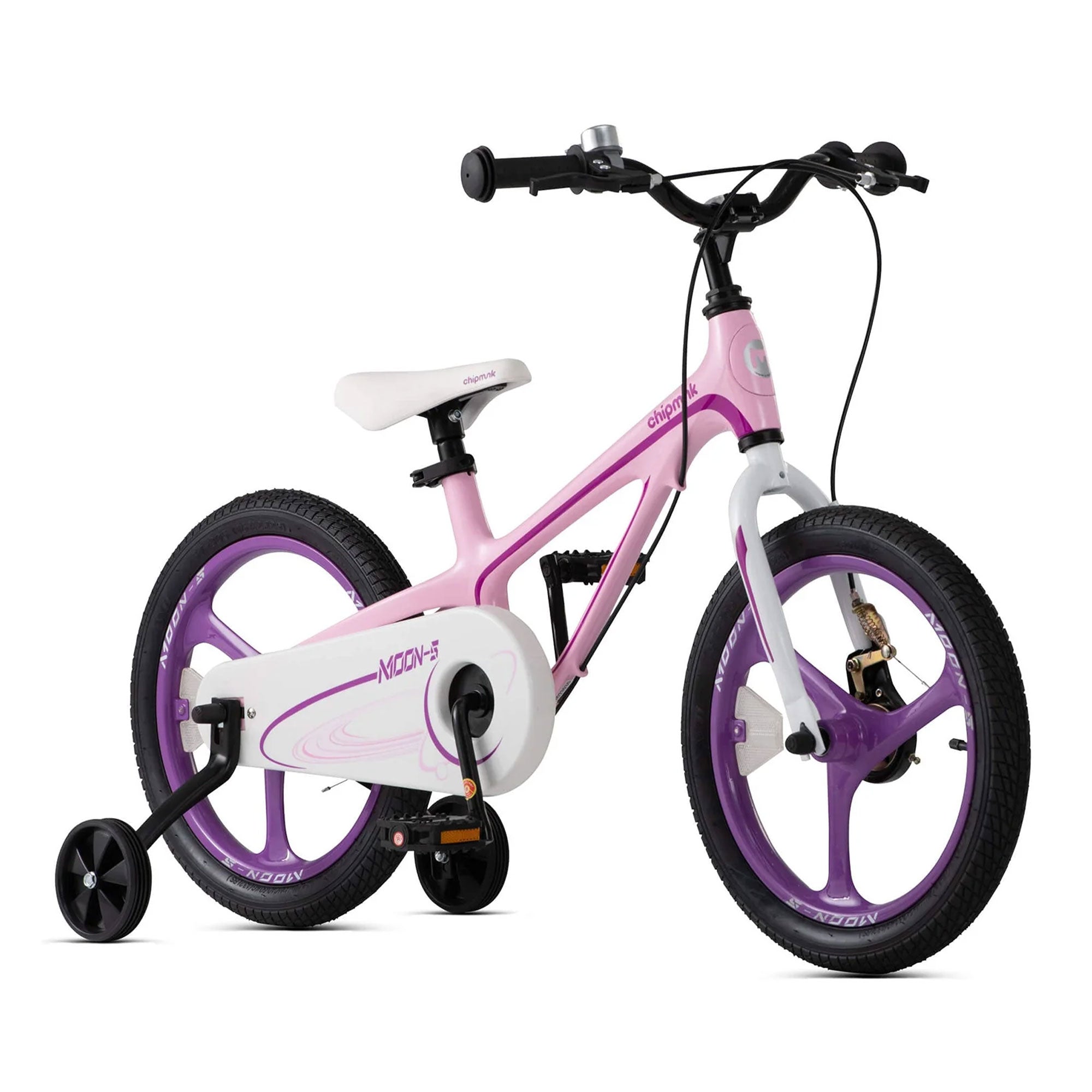 RoyalBaby Moon-5 16" Magnesium Kids Bicycle w/Training Wheels & Kickstand, Pink - VMInnovations