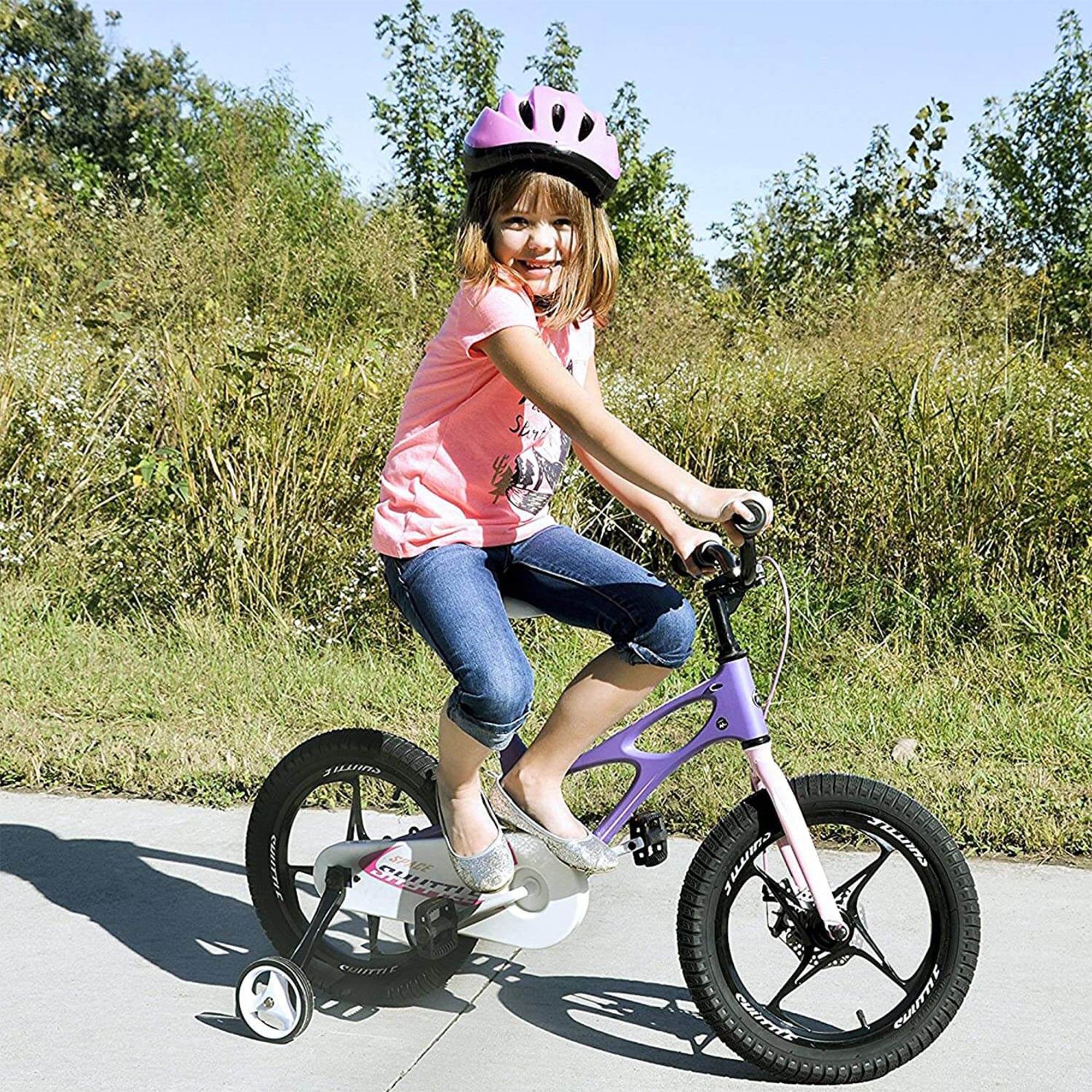 RoyalBaby Space Shuttle 16" Alloy Kids Bicycle w/2 Disc Brakes, Purple (Used) - VMInnovations