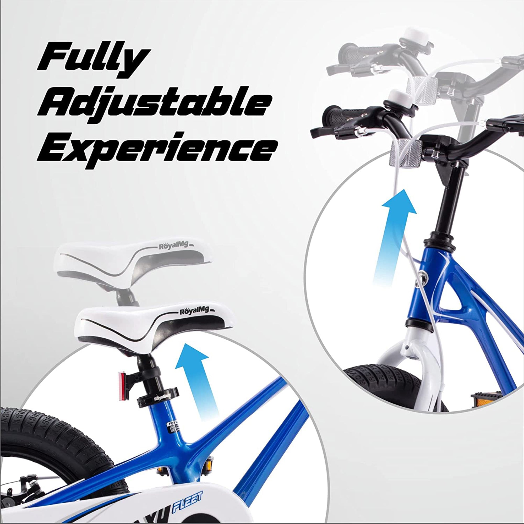 RoyalBaby RoyalMg Galaxy Fleet 16" Bicycle with Training Wheels, Blue (Used) - VMInnovations
