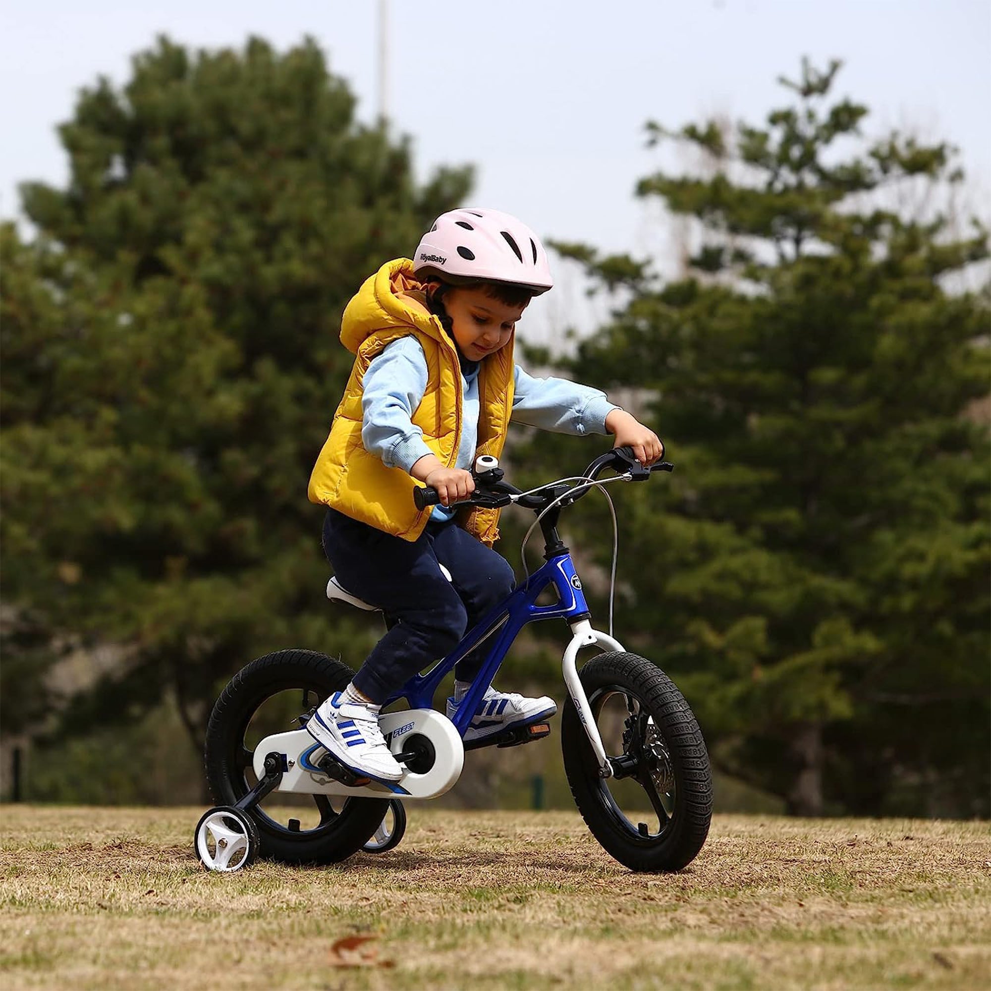 RoyalBaby RoyalMg Galaxy Fleet 16"Kids Bicycle w/ Training Wheels,Blue(Open Box) - VMInnovations