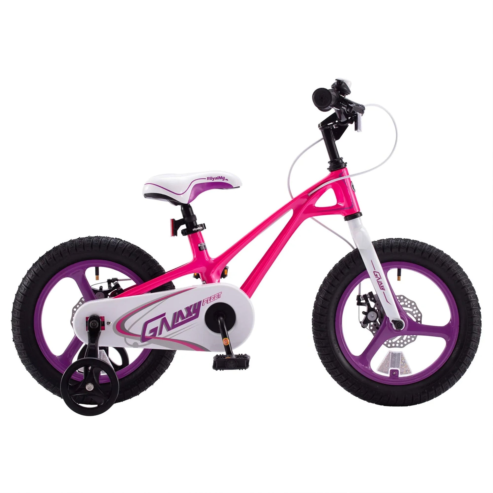 RoyalBaby RoyalMg Galaxy Fleet 16" Bicycle w/ Training Wheels, Fuchsia(Open Box) - VMInnovations