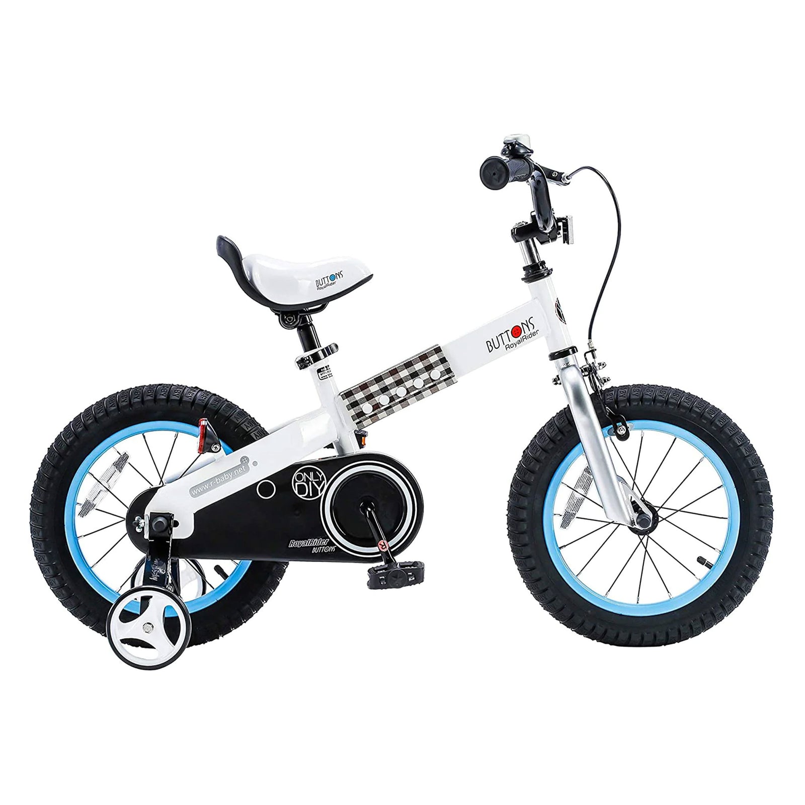 RoyalBaby Buttons 16" Kids Bike with Kickstand & Training Wheels, Blue(Open Box) - VMInnovations