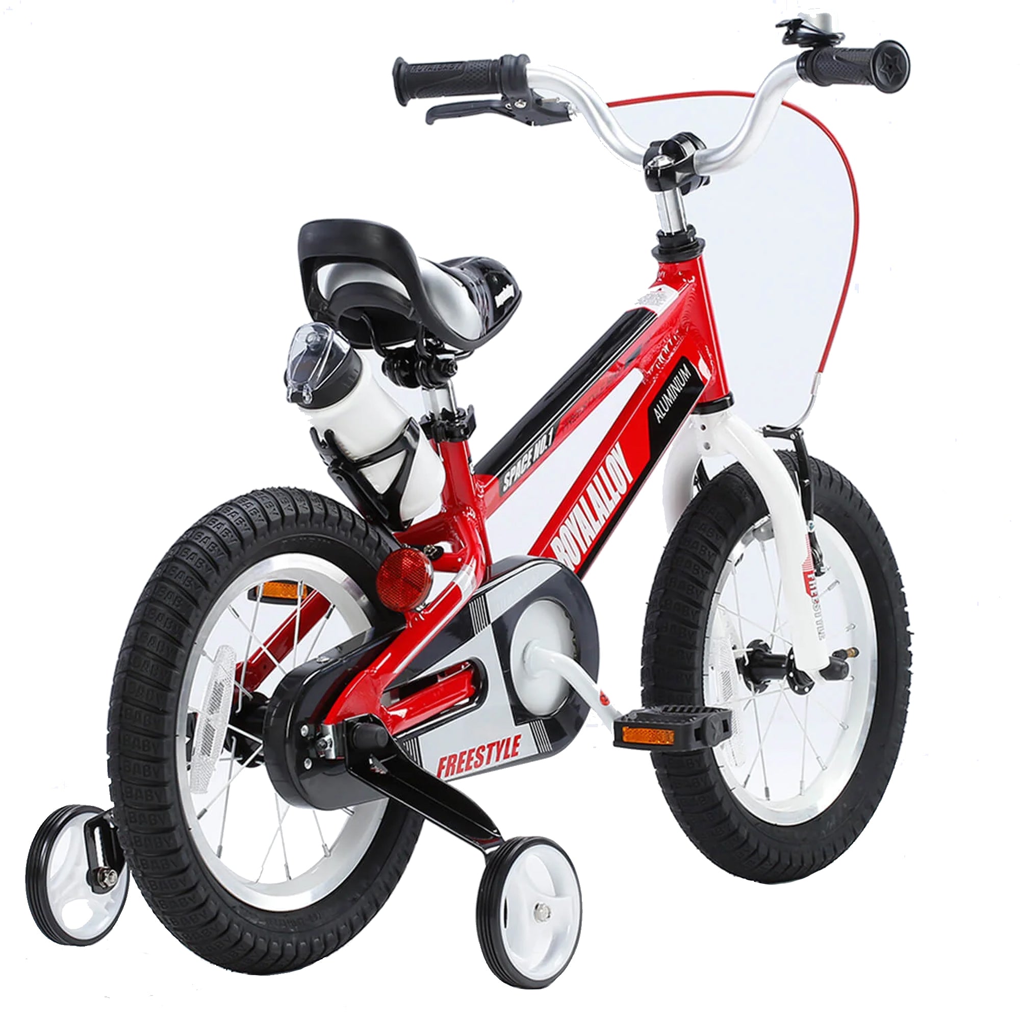 RoyalBaby Space No. 1 Freestyle 14" Kids Bike Wheels & Bottle, Red (Used) - VMInnovations