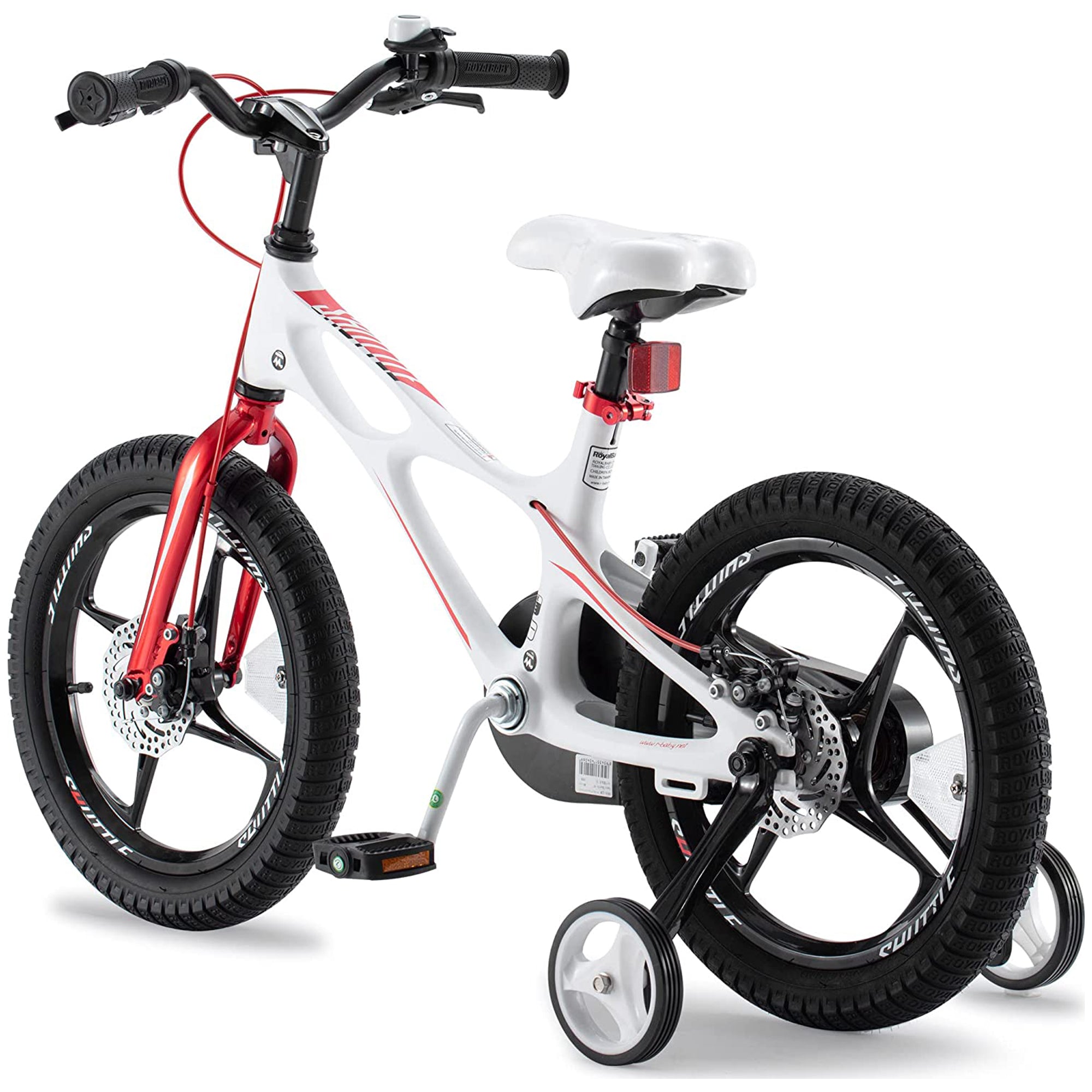 RoyalBaby Space Shuttle 14" Alloy Kids Bike w/Training Wheels, White (Open Box) - VMInnovations