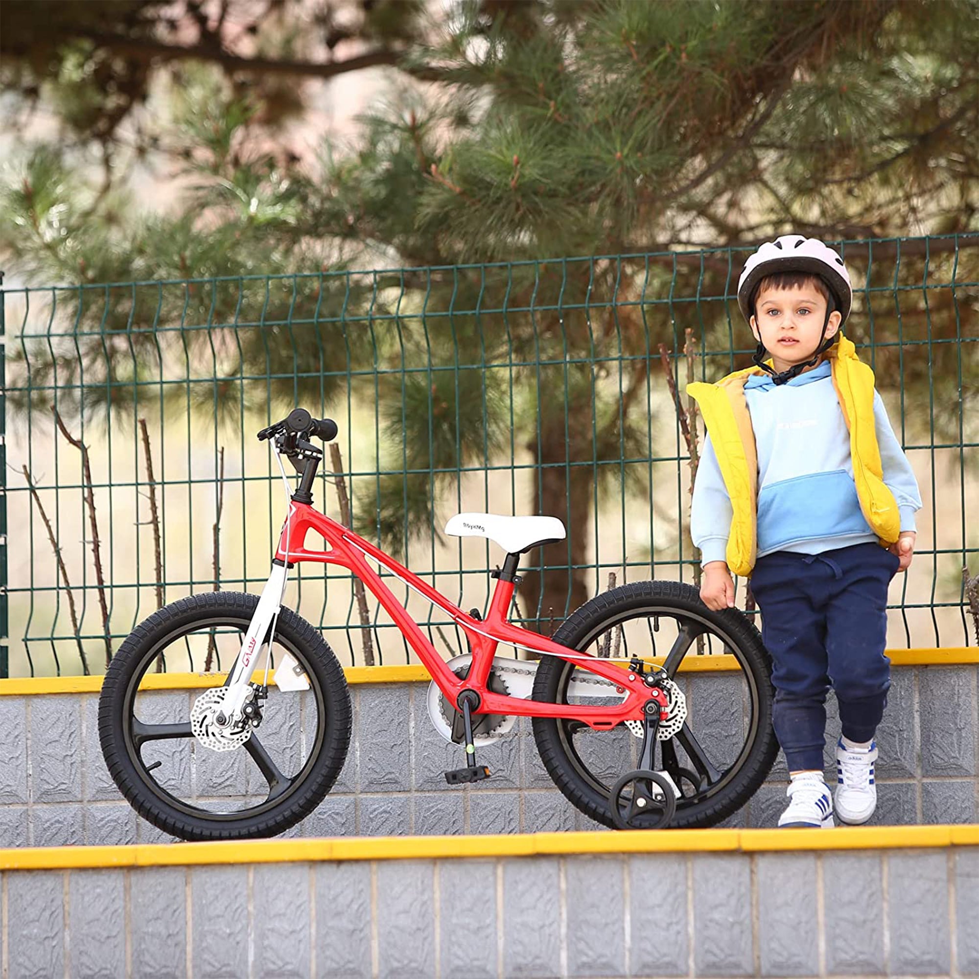 RoyalBaby Galaxy Fleet 16 Inch Kids Bicycle with Training Wheels, Red (Used) - VMInnovations