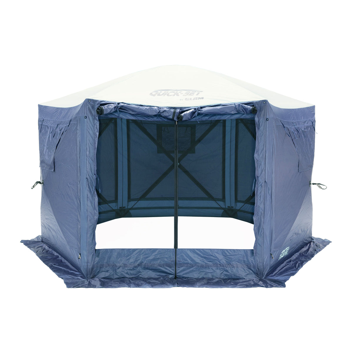 CLAM Quick-Set Pavilion 12.5 x 12.5 Ft Portable Canopy Shelter, Blue (Used)