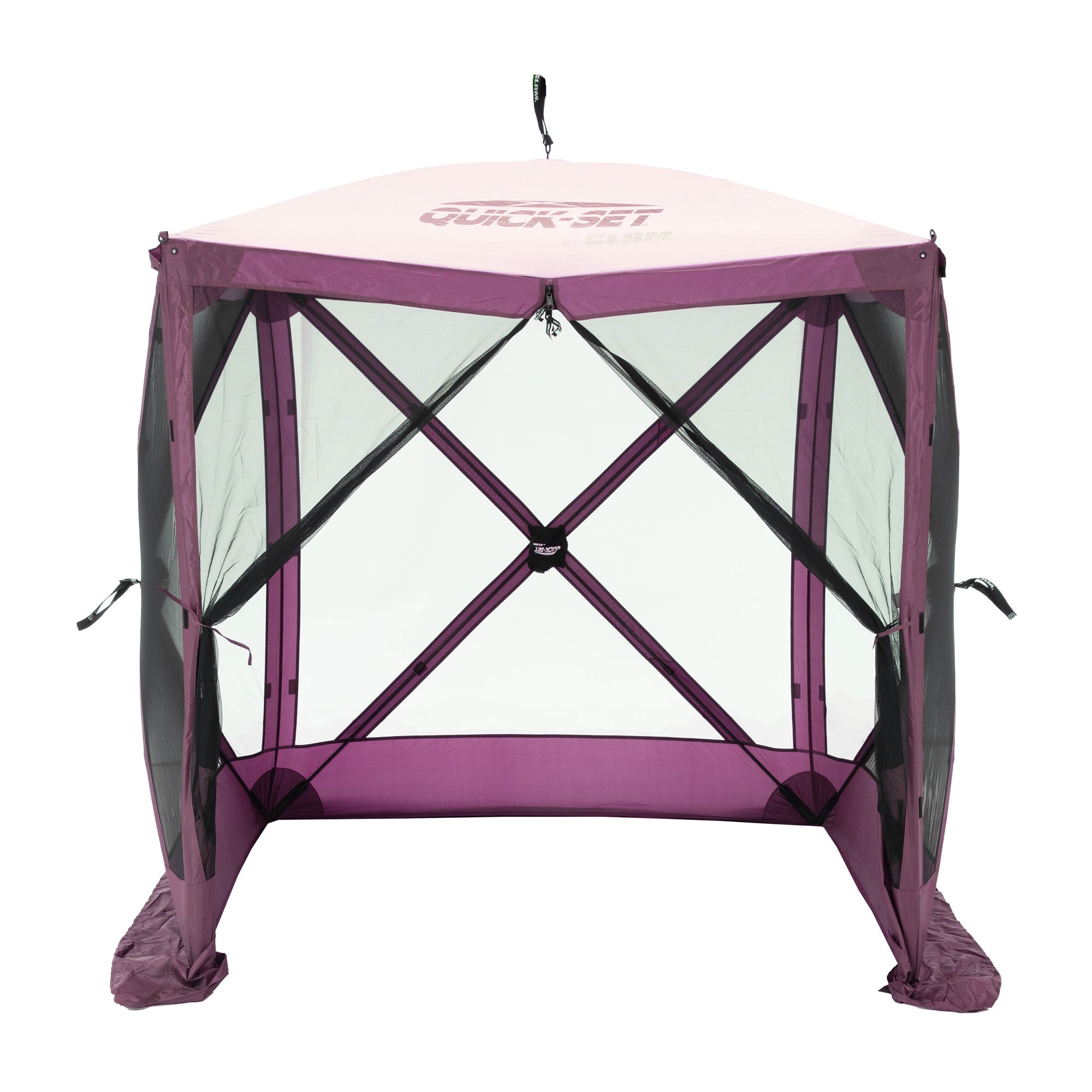 CLAM Quick-Set 6x6ft Portable Outdoor 4 Sided Canopy Shelter, Plum (Open Box) - VMInnovations