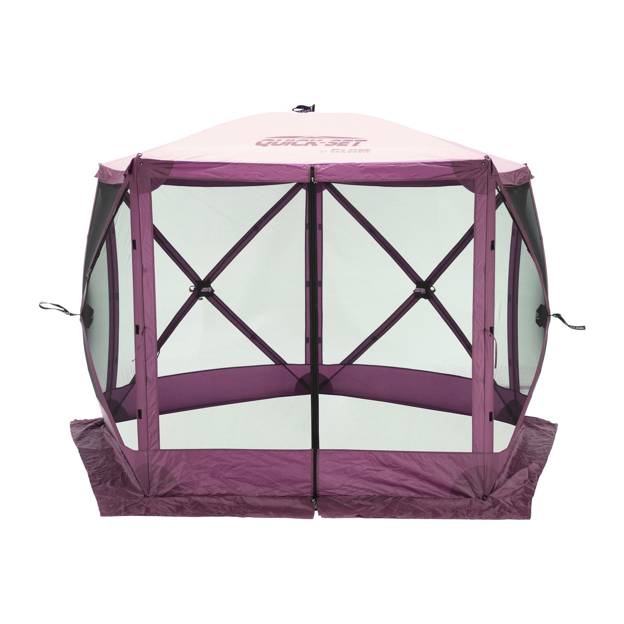 CLAM Quick-Set 9x9 Ft Portable Outdoor Camping Canopy Shelter, Plum (Open Box) - VMInnovations