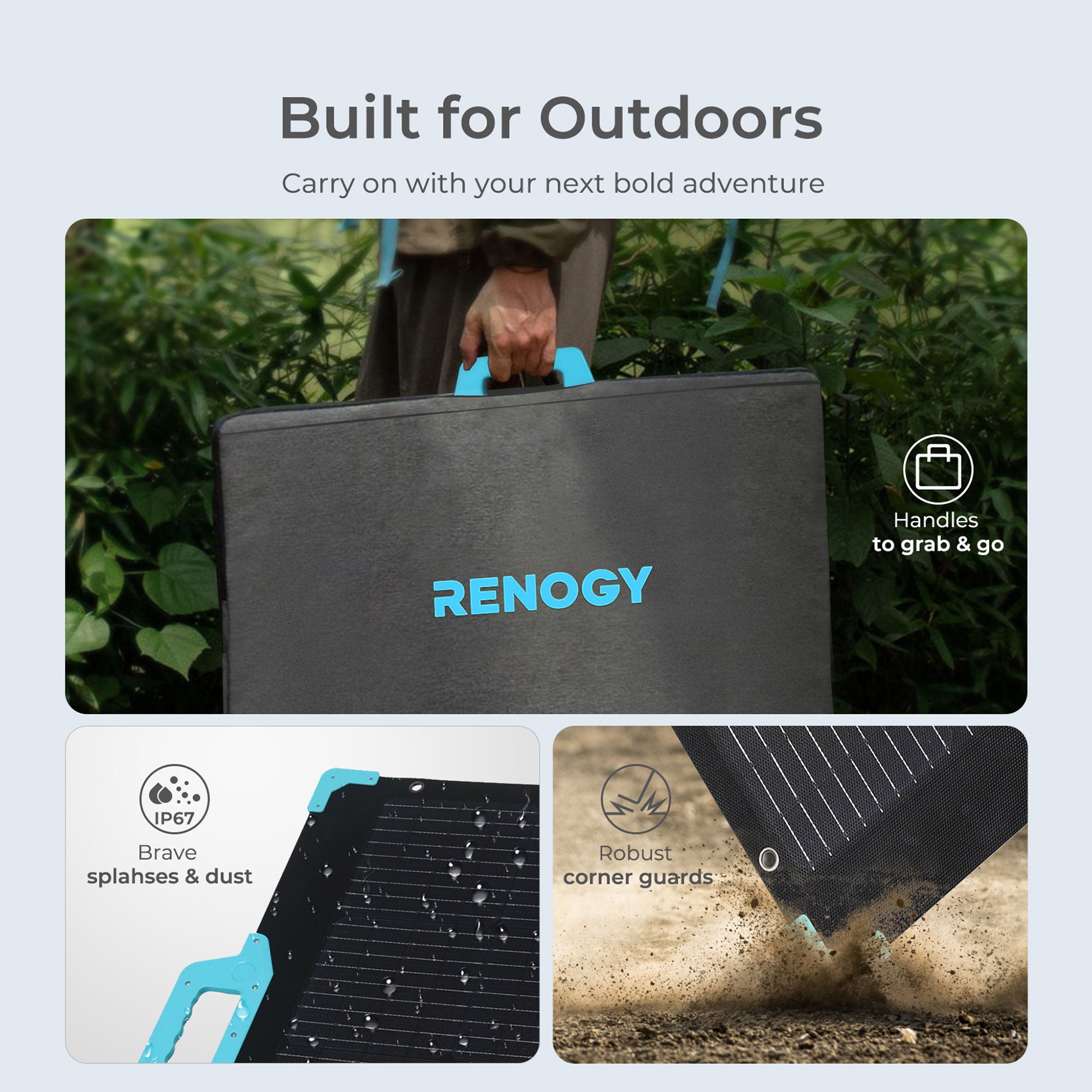Renogy E.FLEX 220 Watt Foldable Portable Solar Panel w/Kickstand & Carry Handles - VMInnovations