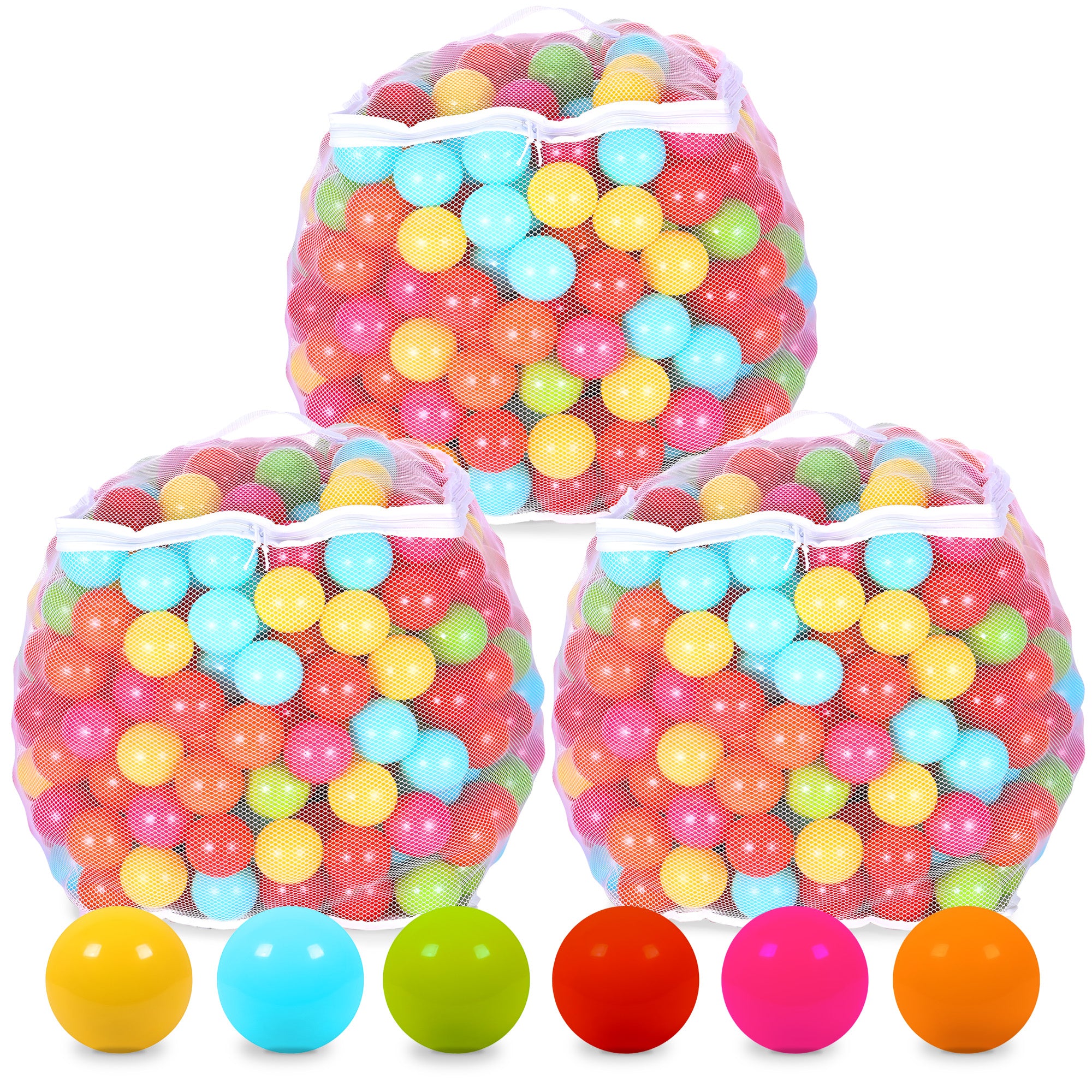 BalanceFrom Fitness 2.3" Play Pit Balls with Storage Bag, Multicolor (3 Pack) - VMInnovations