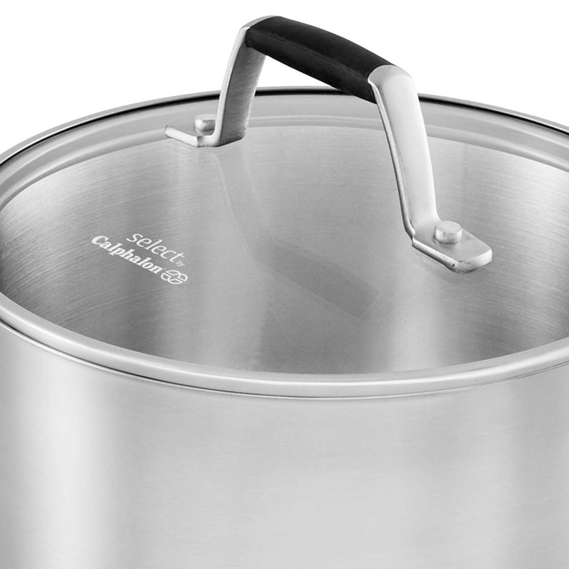 Calphalon Select 3.5 Qt Stainless Steel Sauce Pan with Silicone Handle, Silver