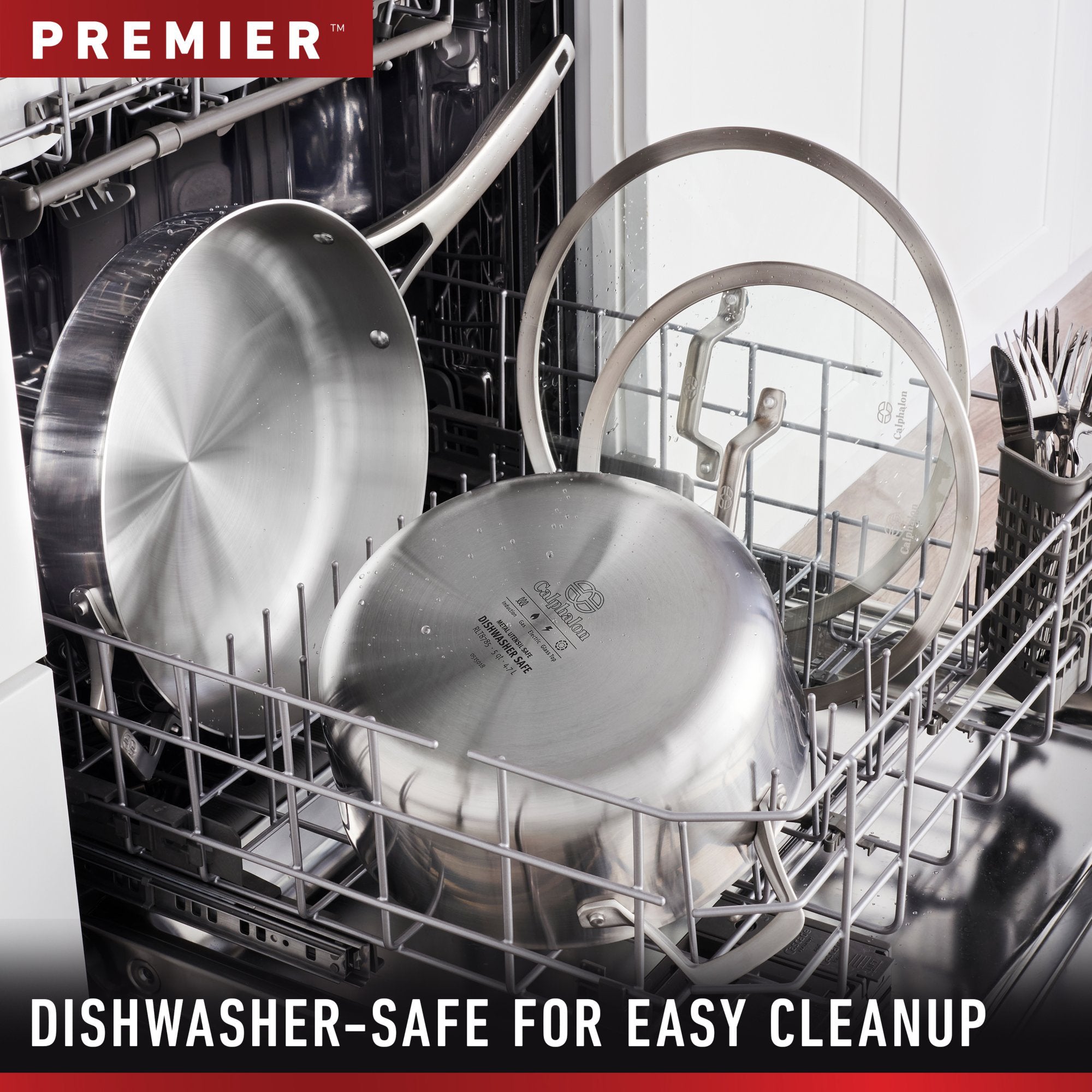 Calphalon Premier 8 Piece 3 Layer Oven Safe Stainless Steel Cookware Set w/Lids - VMInnovations