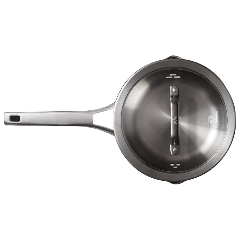 Calphalon Premier 3.5 Qt Stainless Steel Sauce Pan with Cover and Handle, Silver