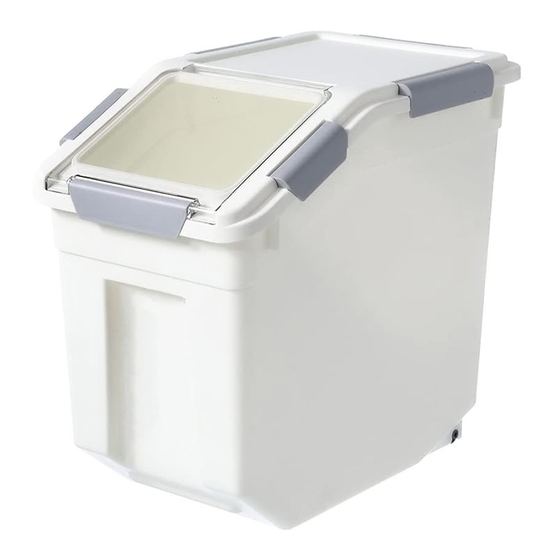 HANAMYA 33 Liter Rice Storage Container with Handle, Wheels and Measuring Cup