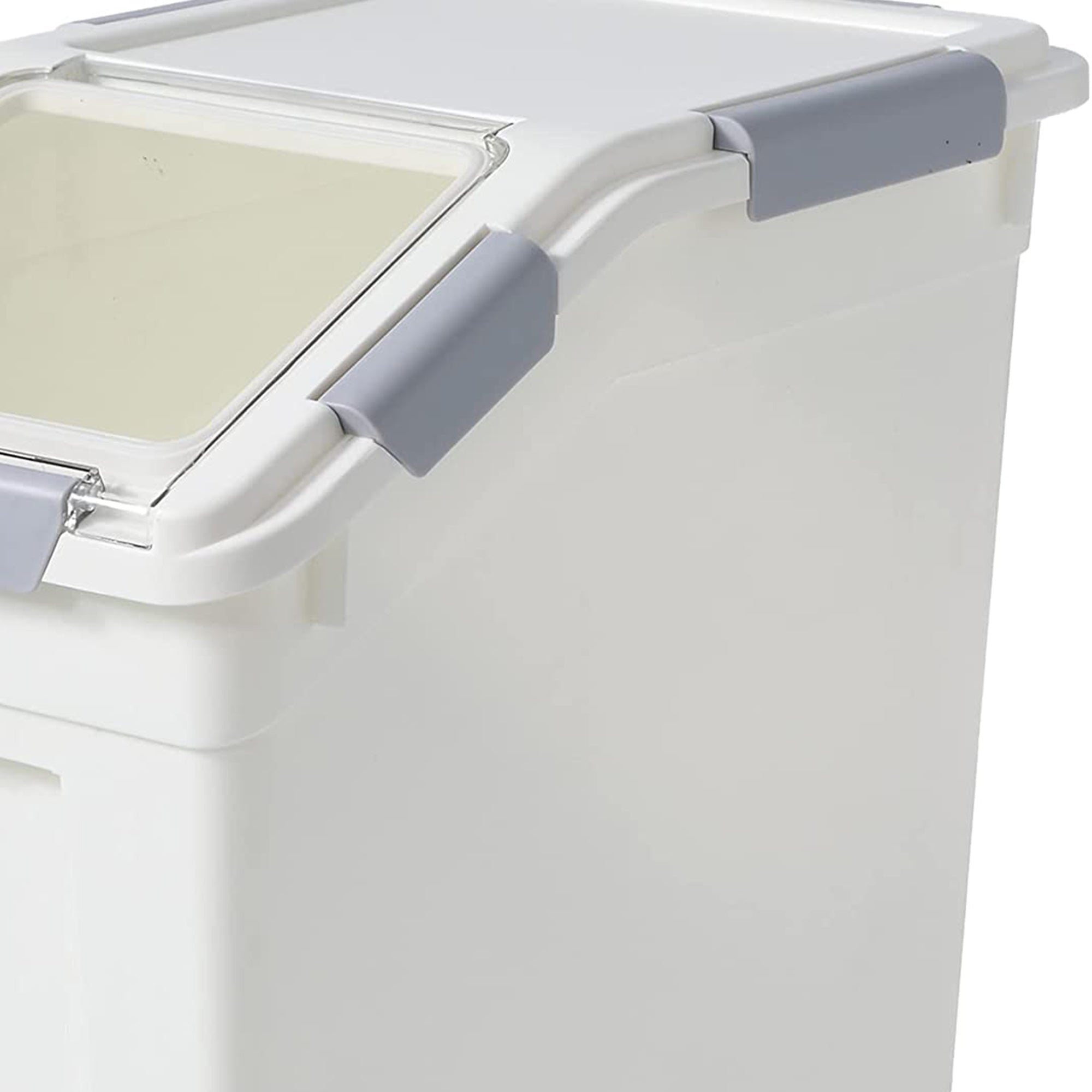 HANAMYA 25L Rice Storage Container with Wheels & Cup, White (Set of 2) (Used) - VMInnovations