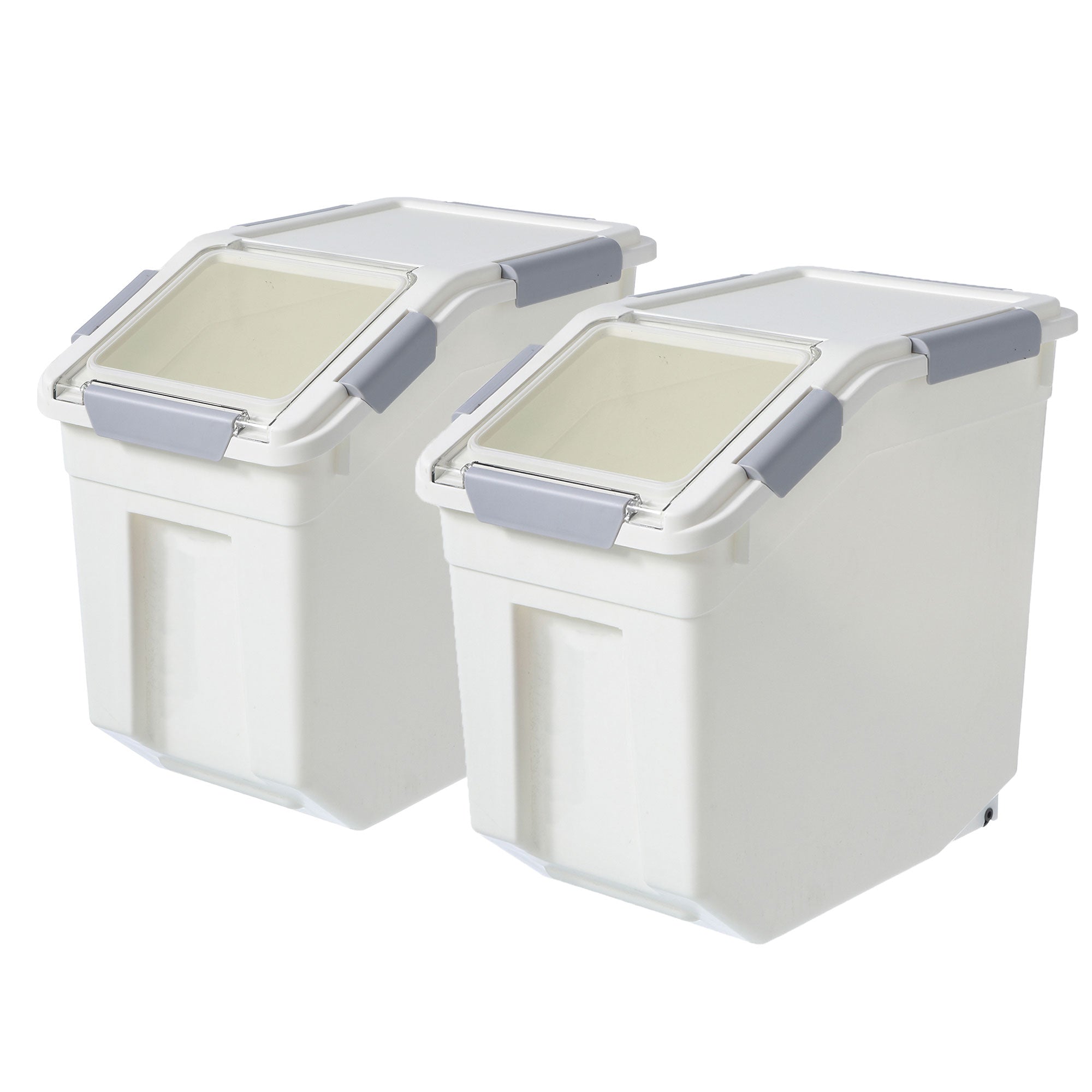HANAMYA 10L Storage Container with Wheels & Measuring Cup, White(Set of 2)(Used) - VMInnovations